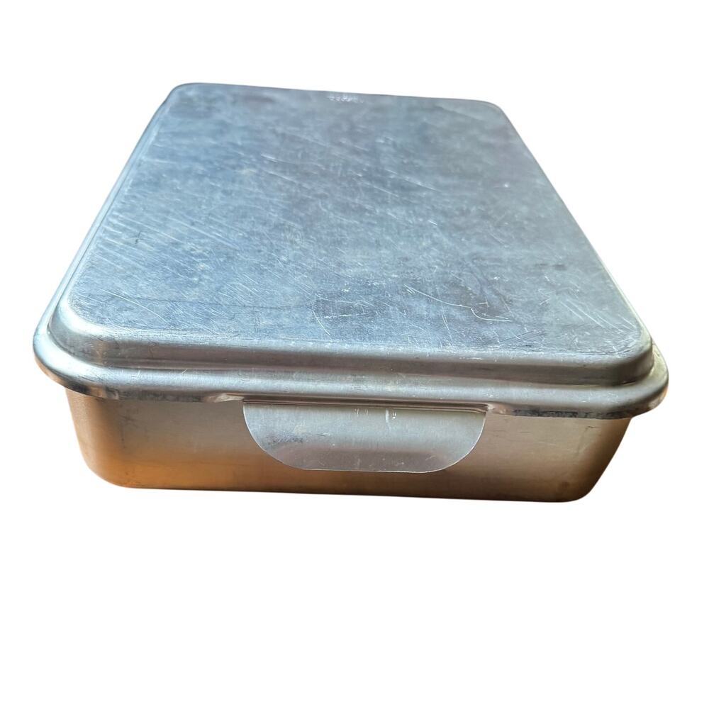Vintage Foley Aluminum Cake Lasagna Pan 9x13 Snap On Lid Cover Mid Century